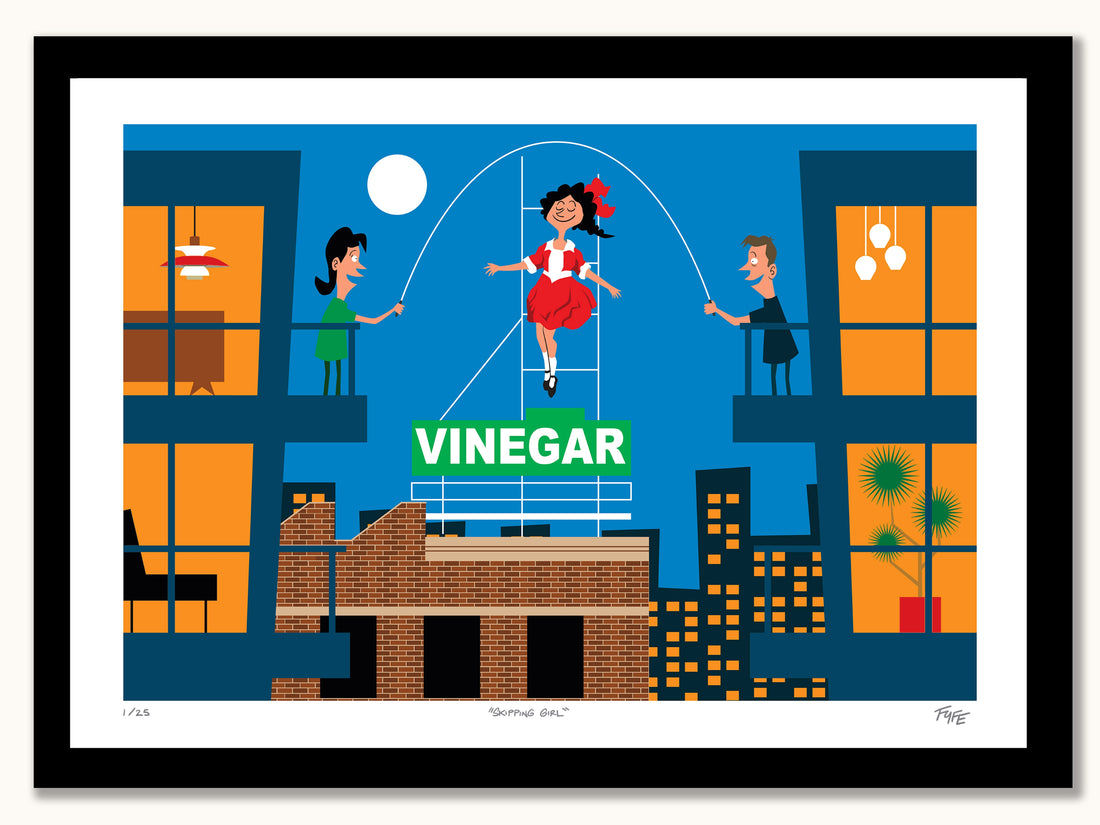 Iconic Skipping Girl Sign print, Melbourne.