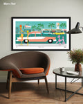 Framed Meter Maid print on wall