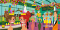 The Birdcage Melbourne Cup art print by Andrew Fyfe featuring women wearing Australian birdcage fascinators at Flemington.